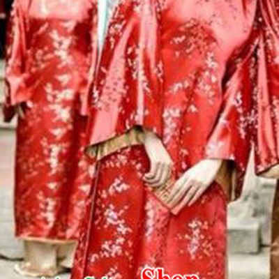 Traditional Top Grade Asian Vietnamese Costumes, Vietnam National Female Handmade Ao Dai Dress Cheongsam Satin Red Clothing for Women