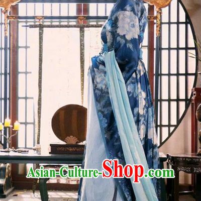 Traditional Chinese Ancient Tang Dynasty Imperial Consort Costumes and Handmade Headpiece Complete Set, China The Glory of Tang Dynasty Ancient Senior Concubine Dress Clothing for Women