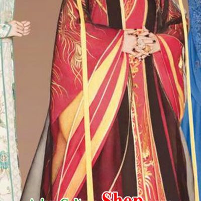 Chinese Ancient Tang Dynasty Imperial Empress Costume and Headwear, Fighter of the Destiny Chinese Ancient Queen Robes Clothing Complete Set