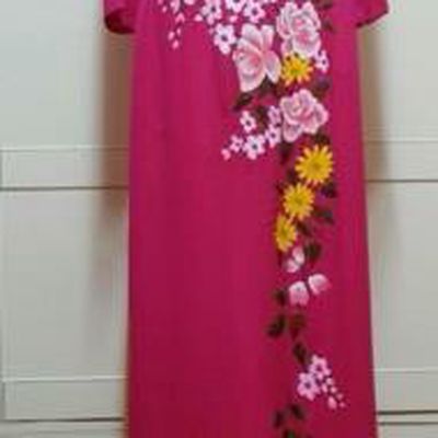 Traditional Top Grade Asian Vietnamese Costumes Classical Printing Flowers Full Dress, Vietnam National Ao Dai Dress Rosy Qipao for Women