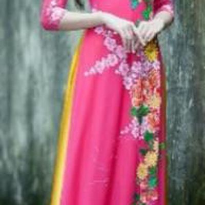 Traditional Top Grade Asian Vietnamese Costumes Classical Printing Flowers Full Dress, Vietnam National Ao Dai Dress Rosy Qipao for Women