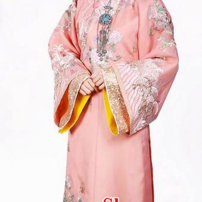 Traditional Chinese Ancient Qing Dynasty Imperial Consort Costume and Headwear Complete Set, Above The Clouds Chinese Mandarin Robes Imperial Concubine Embroidered Clothing for Women