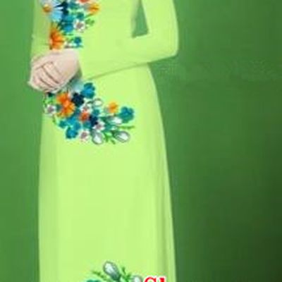 Traditional Top Grade Asian Vietnamese Costumes Classical Printing Flower Full Dress, Vietnam National Ao Dai Dress Light Green Cheongsam for Women