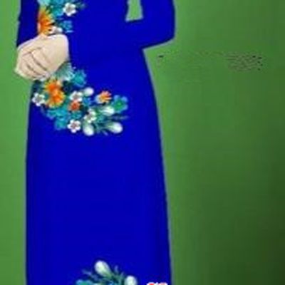 Traditional Top Grade Asian Vietnamese Costumes Classical Printing Flower Full Dress, Vietnam National Ao Dai Dress Royalblue Cheongsam for Women