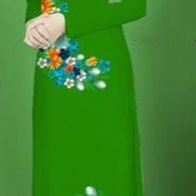 Traditional Top Grade Asian Vietnamese Costumes Classical Printing Flower Full Dress, Vietnam National Ao Dai Dress Green Cheongsam for Women