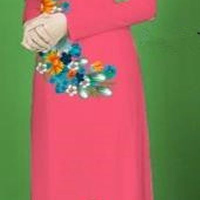 Traditional Top Grade Asian Vietnamese Costumes Classical Printing Flower Full Dress, Vietnam National Ao Dai Dress Pink Cheongsam for Women