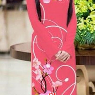 Traditional Top Grade Asian Vietnamese Costumes Classical Printing Peach Blossom Princess Full Dress, Vietnam National Ao Dai Dress Pink Cheongsam for Women