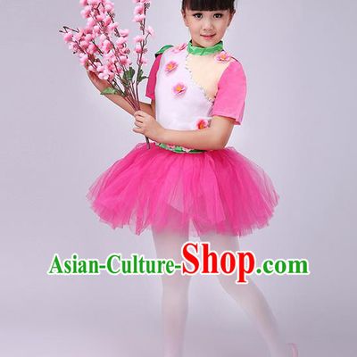 Top Grade Professional Performance Catwalks Costume, Children Chorus Compere Modern Dance Jasmine Flower Dress Purple Veil Bubble Dress for Kids