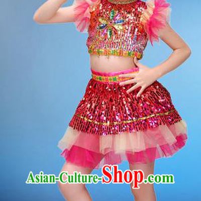 Top Grade Professional Performance Catwalks Costume, Children Chorus Compere Modern Jazz Dance Dress Bubble Dress for Kids