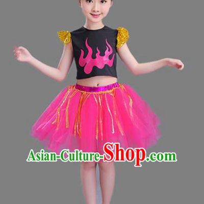 Top Grade Professional Compere Modern Dance Costume, Children Opening Dance Chorus Uniforms Jazz Dance Bubble Dress for Girls