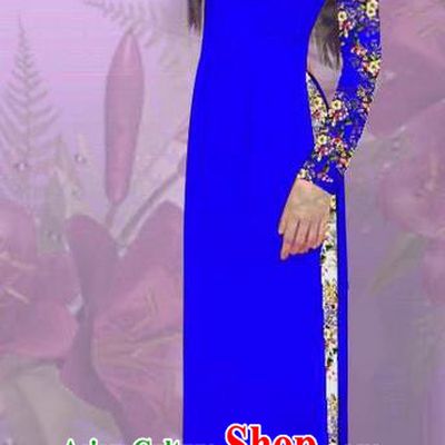Top Grade Asian Vietnamese Costumes Classical Jing Nationality Printing Royalblue Cheongsam, Vietnam National Vietnamese Traditional Princess Ao Dai Dress for Women