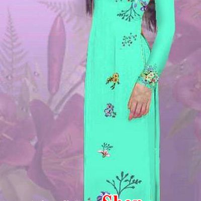 Top Grade Asian Vietnamese Costumes Classical Jing Nationality Printing Light Green Cheongsam, Vietnam National Vietnamese Traditional Princess Ao Dai Dress for Women