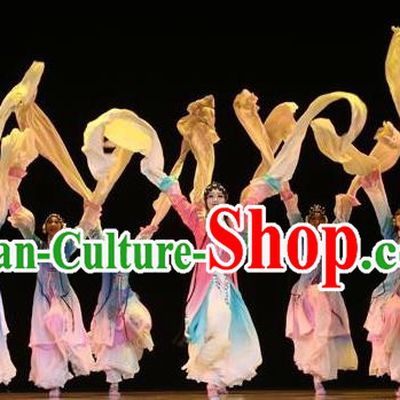 Traditional Chinese Ancient Peking Opera Dance Costume, Women Flying Dance Water Sleeve Clothing, Umbrella Dance Dress for Women