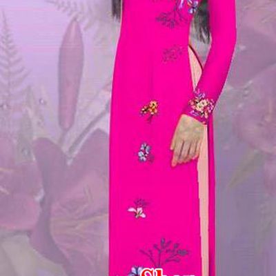 Top Grade Asian Vietnamese Costumes Classical Jing Nationality Printing Rosy Cheongsam, Vietnam National Vietnamese Traditional Princess Ao Dai Dress for Women