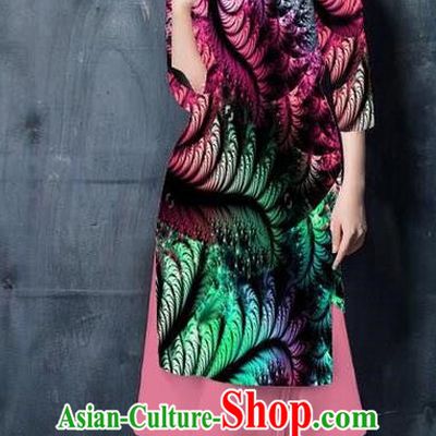 Top Grade Asian Vietnamese Costumes Classical Jing Nationality Printing Short Cheongsam, Vietnam National Vietnamese Bride Traditional Princess Pink Ao Dai Dress