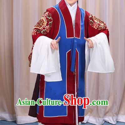 Traditional Chinese Beijing Opera Old Female Blue Vest and Robes Complete Set, China Peking Opera Pantaloon Costume Embroidered Clothing Opera Costumes