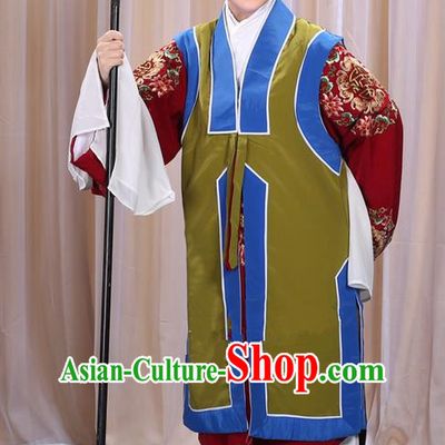 Traditional Chinese Beijing Opera Old Female Green Vest and Robes Complete Set, China Peking Opera Pantaloon Costume Embroidered Clothing Opera Costumes