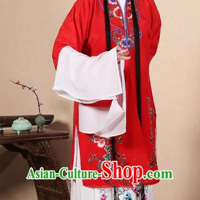 Traditional Chinese Beijing Opera Huangmei Opera Female Red Clothing and Headwear Complete Set, China Peking Opera Diva Role Hua Tan Costume Embroidered Opera Costumes