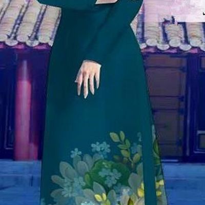 Top Grade Asian Vietnamese Costumes Classical Jing Nationality Long Peacock Green Cheongsam, Vietnam National Clothing Vietnamese Bride Traditional Printing Flowers Ao Dai Dress