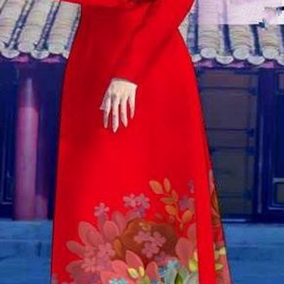 Top Grade Asian Vietnamese Costumes Classical Jing Nationality Long Red Cheongsam, Vietnam National Clothing Vietnamese Bride Traditional Printing Flowers Ao Dai Dress