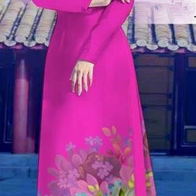 Top Grade Asian Vietnamese Costumes Classical Jing Nationality Long Rosy Cheongsam, Vietnam National Clothing Vietnamese Bride Traditional Printing Flowers Ao Dai Dress