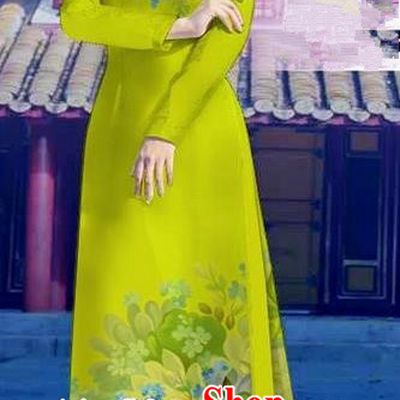 Top Grade Asian Vietnamese Costumes Classical Jing Nationality Long Light Green Cheongsam, Vietnam National Clothing Vietnamese Bride Traditional Printing Flowers Ao Dai Dress
