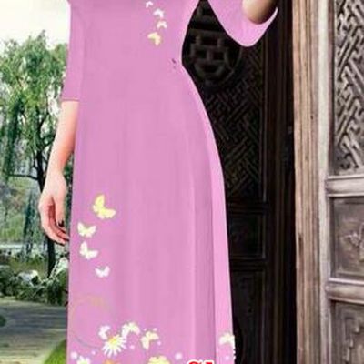 Top Grade Asian Vietnamese Clothing Classical Jing Nationality Long Cheongsam, Vietnam National Bride Traditional Printing Flowers Pink Ao Dai Dress for Women