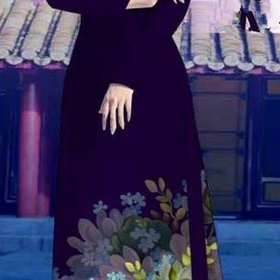 Top Grade Asian Vietnamese Costumes Classical Jing Nationality Long Deep Purple Cheongsam, Vietnam National Clothing Vietnamese Bride Traditional Printing Flowers Ao Dai Dress