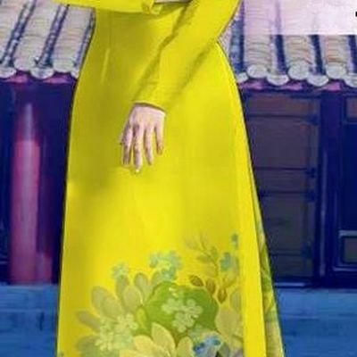 Top Grade Asian Vietnamese Costumes Classical Jing Nationality Long Yellow Cheongsam, Vietnam National Clothing Vietnamese Bride Traditional Printing Flowers Ao Dai Dress