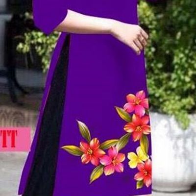 Traditional Top Grade Asian Vietnamese Jing Nationality Ha Festival Ao Dai Dress, Vietnam National Bride Printing Purple Short Cheongsam Costumes for Women