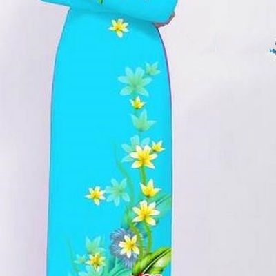 Traditional Top Grade Asian Vietnamese Ha Festival Long Ao Dai Dress and Pants, Vietnam National Jing Nationality Printing Blue Cheongsam Costumes for Women