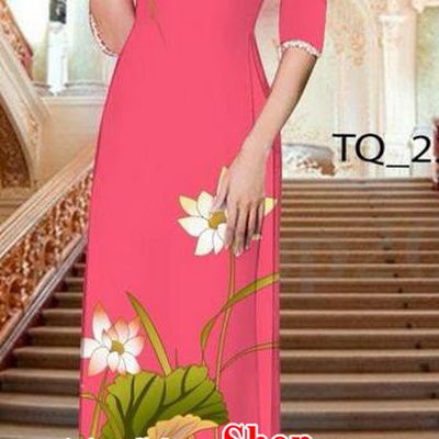Traditional Top Grade Asian Vietnamese Ha Festival Long Pink Ao Dai Dress, Vietnam National Jing Nationality Printing Lotus Cheongsam Costumes for Women