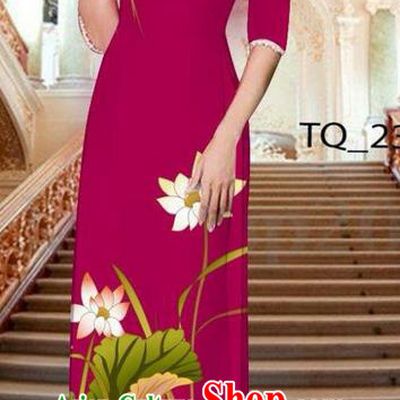 Traditional Top Grade Asian Vietnamese Ha Festival Long Wine Red Ao Dai Dress, Vietnam National Jing Nationality Printing Lotus Cheongsam Costumes for Women