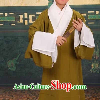 Traditional Chinese Beijing Opera Children Scholar Shadow Green Clothing and Headwear Shoes Complete Set, China Peking Opera Young Man Costume Xu Xian Robe Opera Costumes for Kids