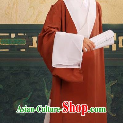 Traditional Chinese Beijing Opera Children Scholar Bronze Clothing and Headwear Shoes Complete Set, China Peking Opera Young Man Costume Xu Xian Robe Opera Costumes for Kids