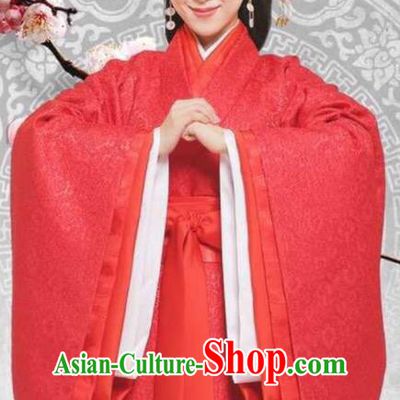 Traditional Chinese Ancient Warring States Time Imperial Consort Costume, Song of Phoenix Chu State Imperial Concubine Hanfu Clothing and Handmade Headpiece Complete Set for Women