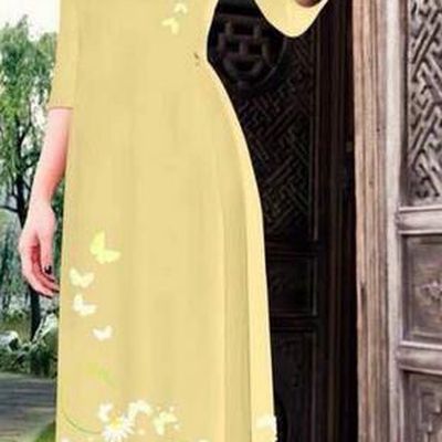 Traditional Top Grade Asian Vietnamese Ha Festival Printing Ao Dai Dress, Vietnam National Jing Nationality Long Light Yellow Cheongsam Costumes for Women