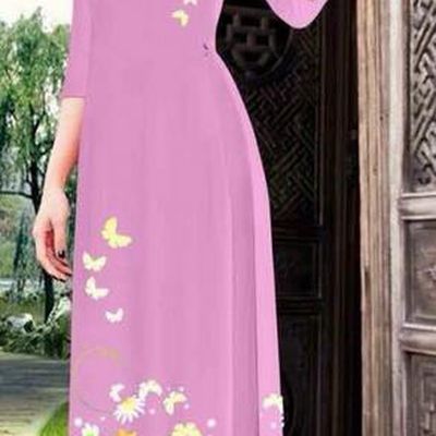 Traditional Top Grade Asian Vietnamese Ha Festival Printing Ao Dai Dress, Vietnam National Jing Nationality Long Pink Cheongsam Costumes for Women