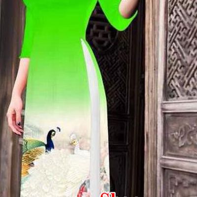 Traditional Top Grade Asian Vietnamese Ha Festival Printing Peony Green Ao Dai Dress, Vietnam National Jing Nationality Princess Cheongsam Costumes for Women