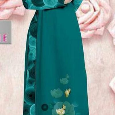 Traditional Top Grade Asian Vietnamese Ha Festival 3D Printing Bride Ao Dai Dress, Vietnam National Jing Nationality Princess Peacock Green Cheongsam Costumes for Women