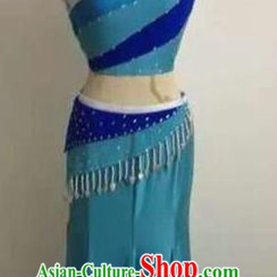 Traditional Chinese Dai Nationality Peacock Dancing Costume, Pavane Dance Ethnic Skirt, Chinese Minority Nationality Dance Clothing for Women