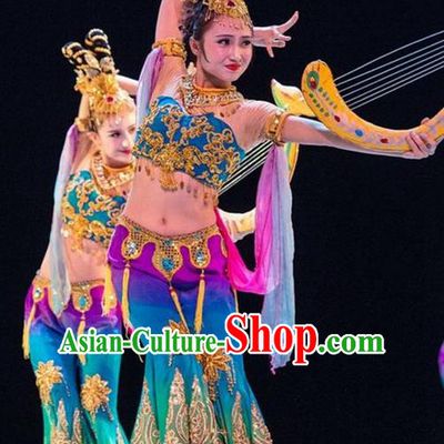 Traditional Chinese Ancient Palace Lady Dance Costume, Flying Dance Water Sleeve Clothing, Umbrella Dance Peri Dress for Women