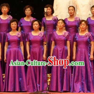 Top Grade Compere Professional Compere Costume, Chorus Formal Dress Modern Dance Purple Long Dress for Women