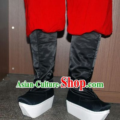 Traditional Chinese Peking Opera Shoes, China Ancient Officer Boots, Chinese Qing Dynasty Minister Buskin Boots for Men