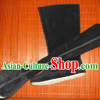 Traditional Chinese Peking Opera Shoes, China Ancient Officer Handmade Boots, Chinese Qing Dynasty Minister Velveteen Boots for Men