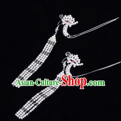 Chinese Ancient Peking Opera Hair Accessories Young Lady Headwear, Traditional Chinese Beijing Opera Head Ornaments Hua Tan Phoenix Crystal Hairpins