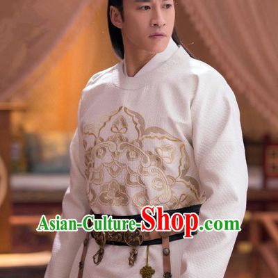 Traditional Chinese Song Dynasty Prince Dandies Costume and Handmade Headpiece Complete Set, China Ancient Nobility Childe Clothing for Men