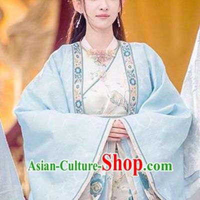 Chinese Teleplay Flower Shabana Flyings Sky Imperial Princess Dress, Traditional Chinese Ancient Song Dynasty Aristocratic Miss Costume and Headpiece Complete Set for Women
