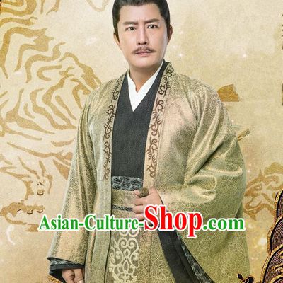 Traditional Chinese Ancient Officer Costume and Handmade Headpiece Complete Set, China Song Dynasty Minister Nobility Lord Clothing for Men