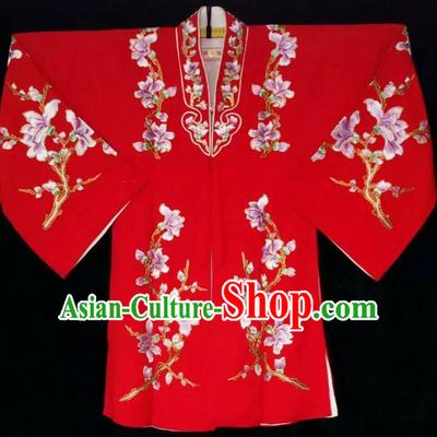 Traditional Chinese Peking Opera Costumes, China Beijing Opera High-grade Embroidered Flower Wearing Ming Dynasty Red Robe for Women